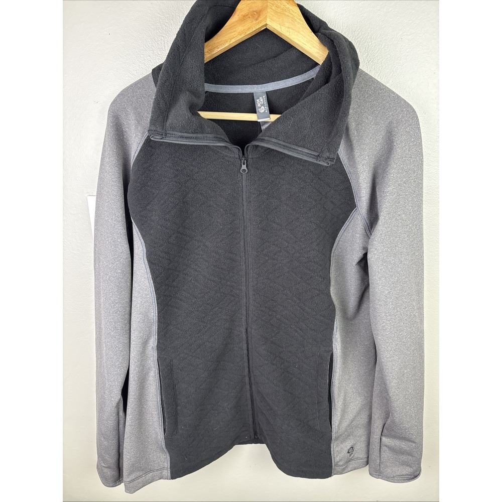 Mountain Hardware Jacket Women's Large Black Soft Fleece Full Zip Outdoor Hiking